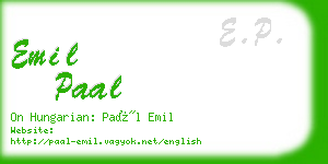 emil paal business card